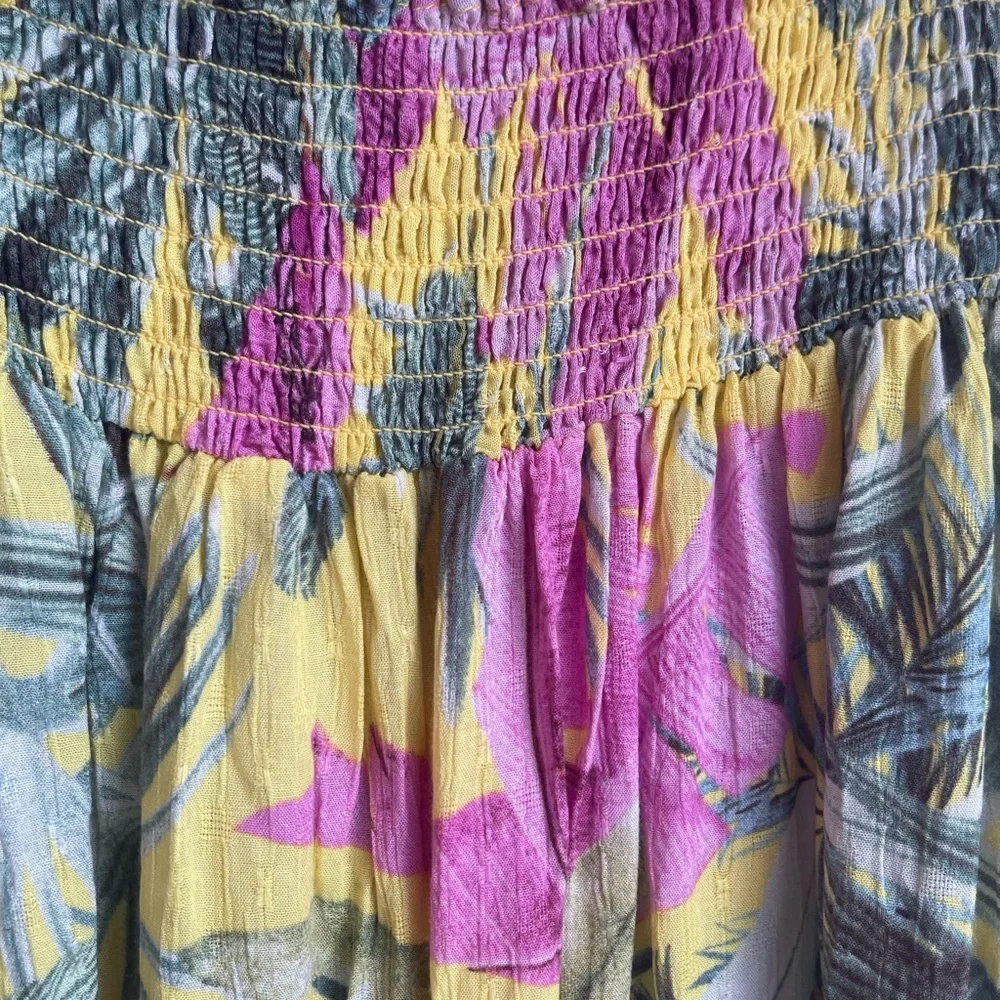 Cynthia Rowley Yellow‎ & Pink Tropical Button-Front Dress